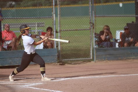 Varsity softball takes on Lindbergh, wins 12-7