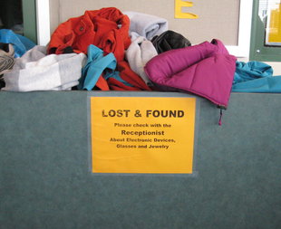 Lost and found items to be donated on Friday