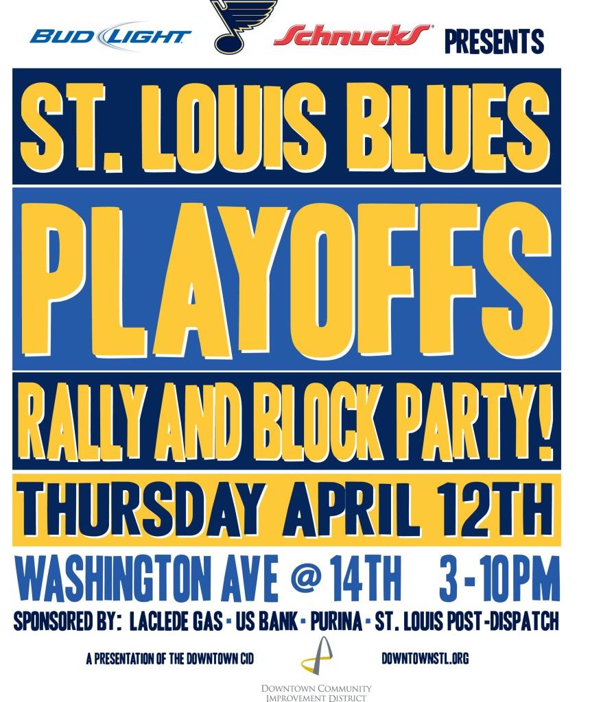 STL Blues fan rally downtown for playoff game