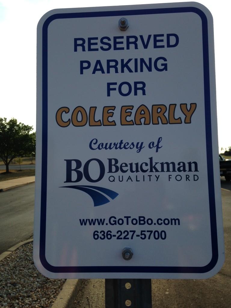 early ford fundraiser parking spot