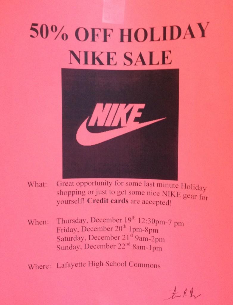 Just Do It: Discount Nike Holiday Sale to be held this weekend, benefit wrestling team