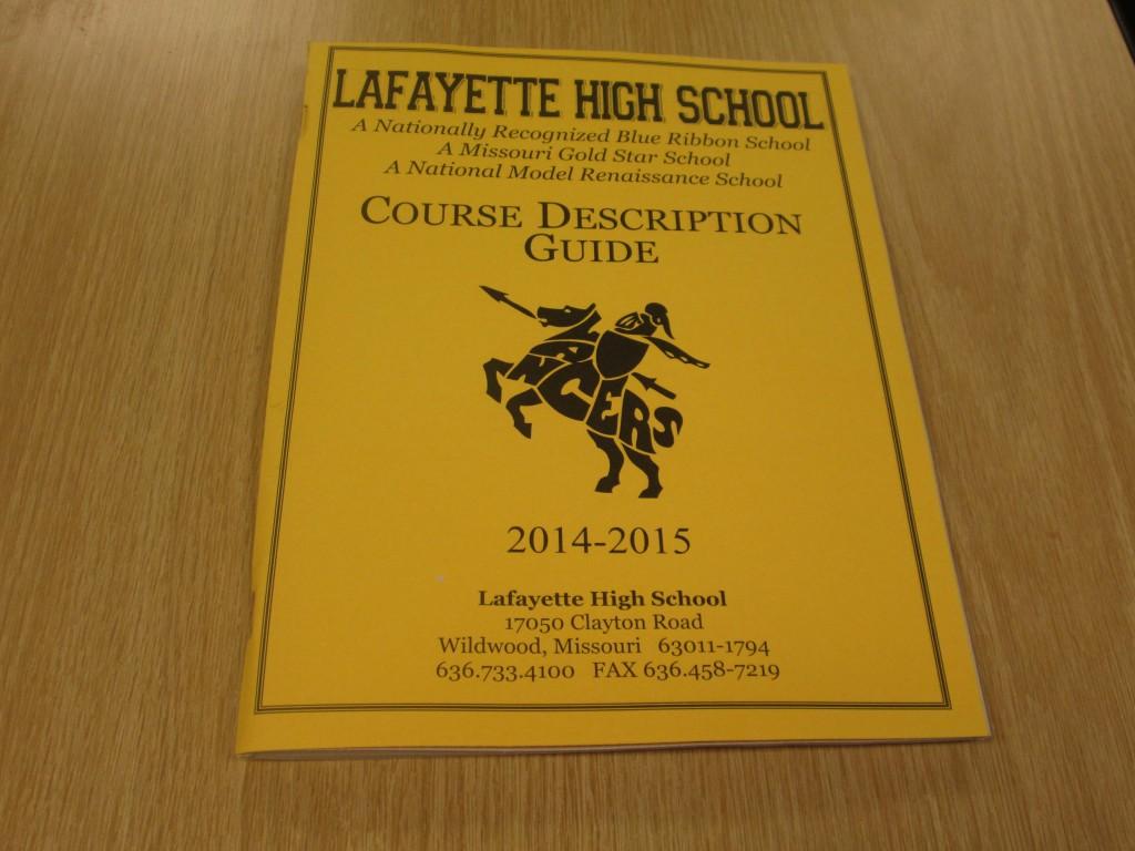 The 2014-2015 Course Description Guide, which will be distributed to students this week. 