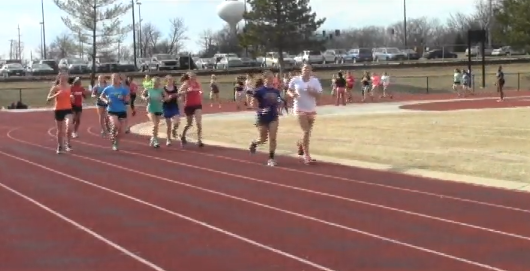 Girls track, a non-tryout sports, begin running workouts. 