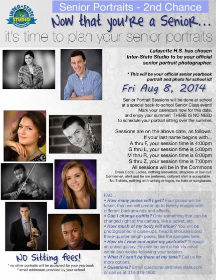 Second senior yearbook portrait session set for Aug. 8