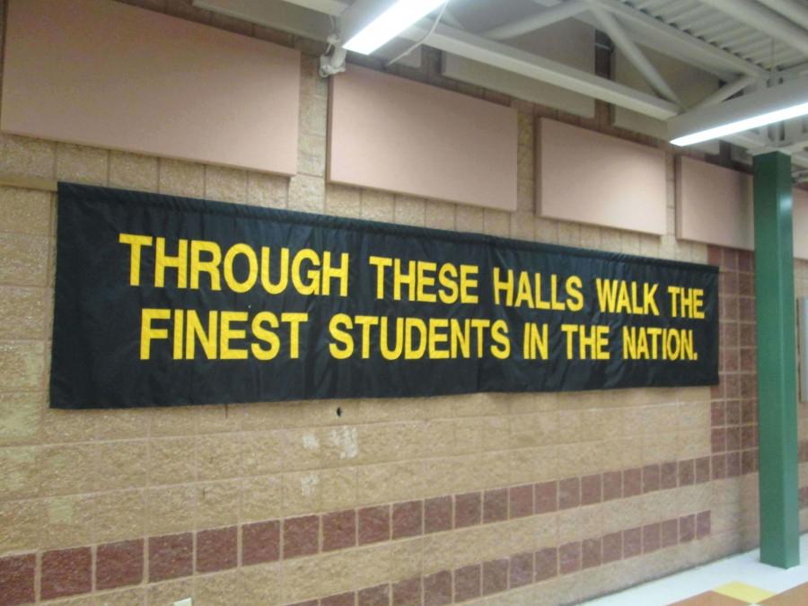 This banner adorns the main hallway of Lafayette. 
