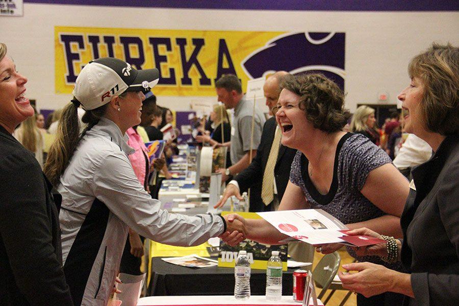 Previously, the four Rockwood high schools took turns hosting the college fair like this one last year at Eureka High School.
