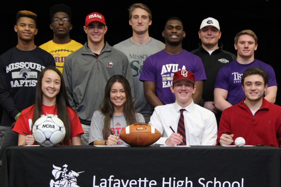 Standing row from left to right: Kyran Ballard, Coby Brown, Matt Ference, Henry Preckel, Ron Beasley, Jackson Bartholomew, Austin Stofer.
Sitting row from left to right: Cameryn Brill, Hailey Schue, Wade Stauss, Ryan O'Connell.