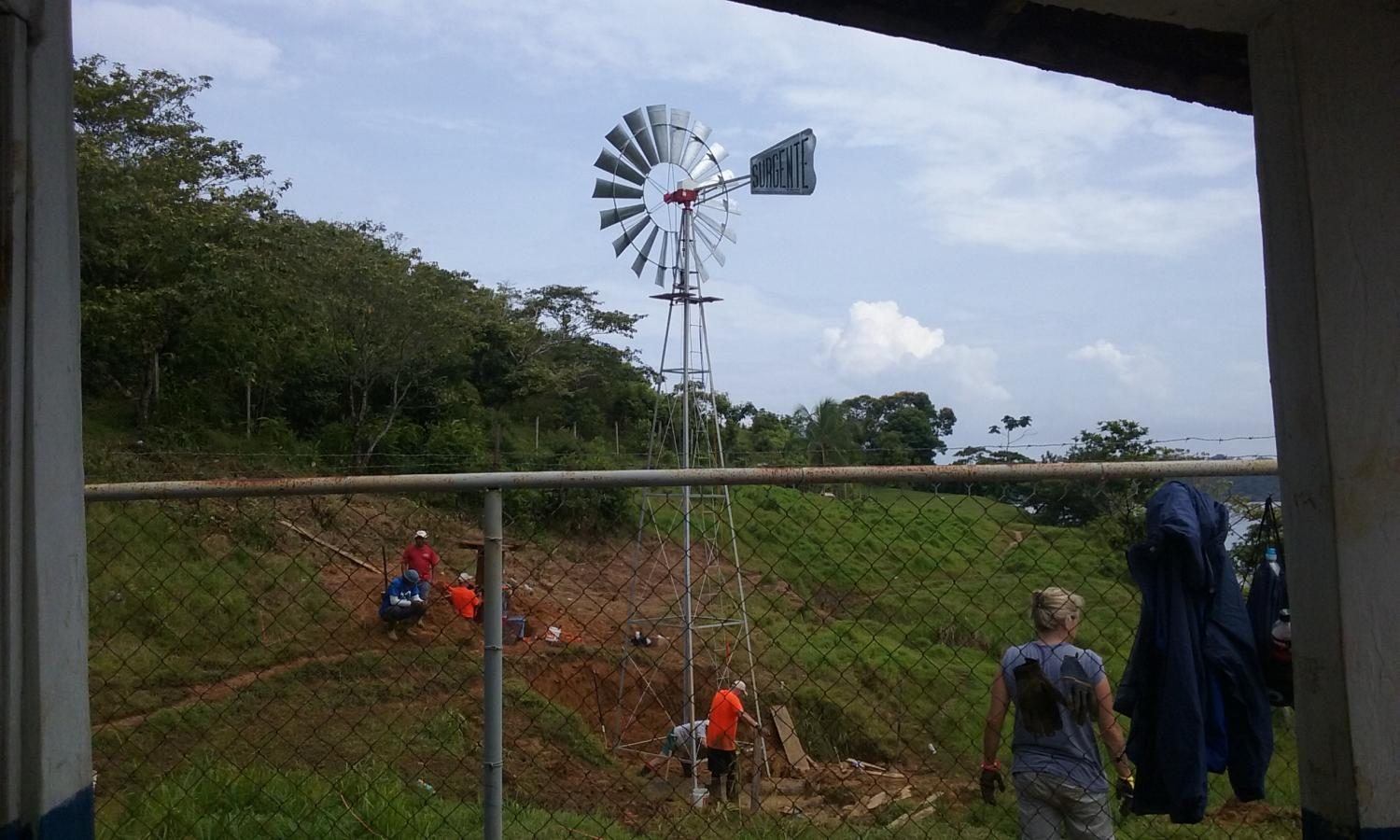 The finished windmill provided fresh water for the people living in Panama.