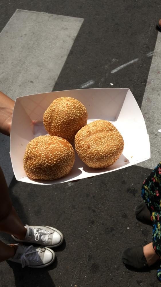 Fried sesame balls, which are common in China, Indonesia, Japan, Malaysia and India, were sold at a food booth at the festival.