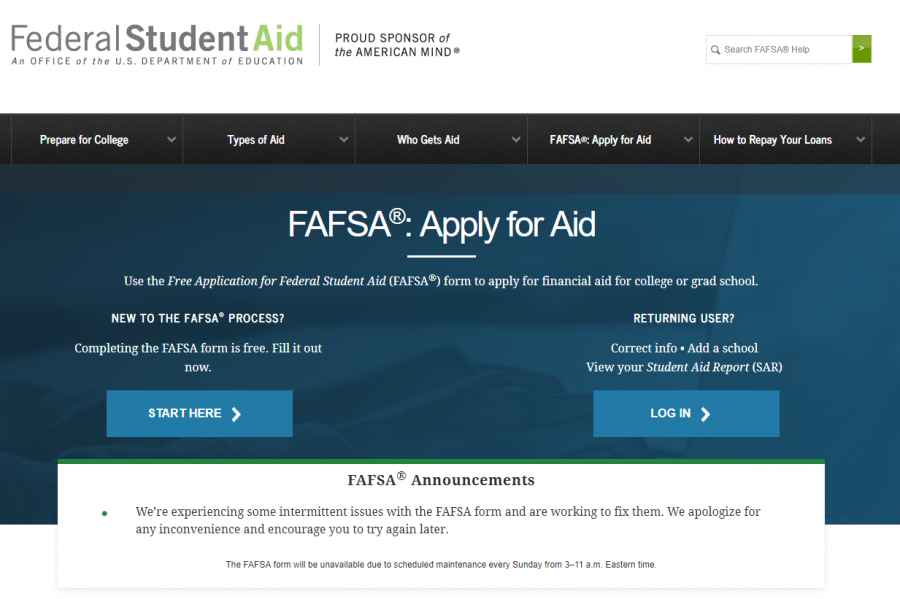 FAFSA application open beginning Oct. 1