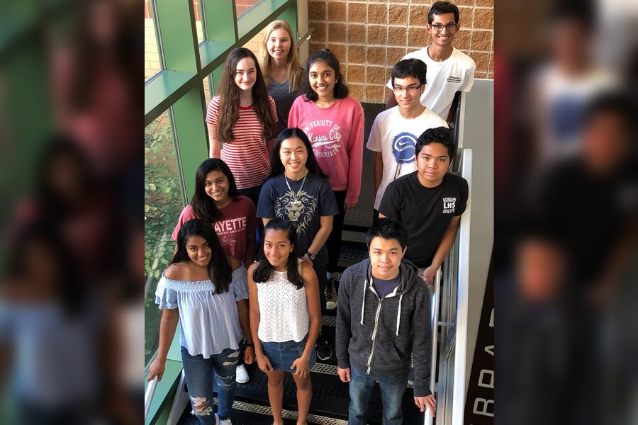 After being named National Merit Semifinalists, the eleven Lafayette students gather on the staircase by the library. Semifinalists that move on to become finalists will be announced in February of 2019.