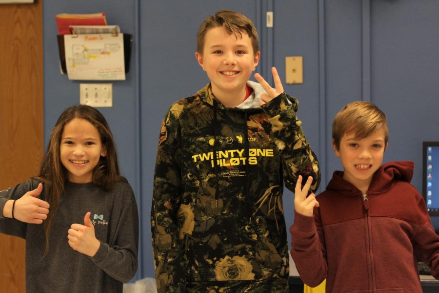 Elementary school students, James Eisenhart, Kevin Gabris and Aida Weidner from Babler discuss what they think their future at Lafayette will be like.
