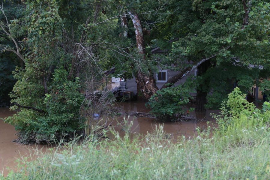 A home next to a Eureka creek experiences extreme flooding. Eureka has been known to experience extreme flooding with rain, and it was one of the reasons Rockwood School District experienced an inclement weather day on Aug. 26.  