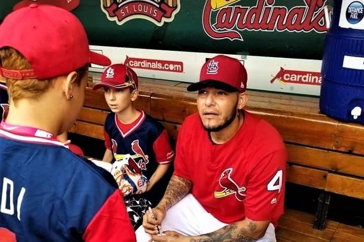 Cardinals Authentics: Yadier Molina Team-Issued Red Batting Practice Jersey