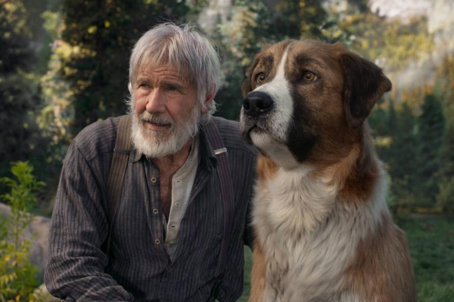 Harrison Ford stars as John Thornton in The Call of the Wild. The dog, Buck, was created entirely through CGI. Press photo courtesy of 20th Century Studios.
