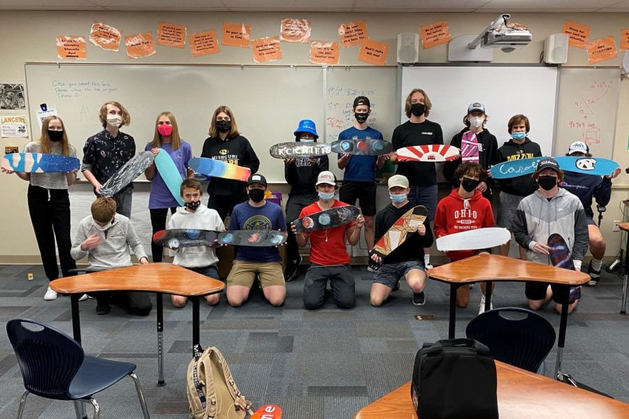 In the 2020-2021 school year, the AMPED class designed their own skateboards at the end of the school year. 