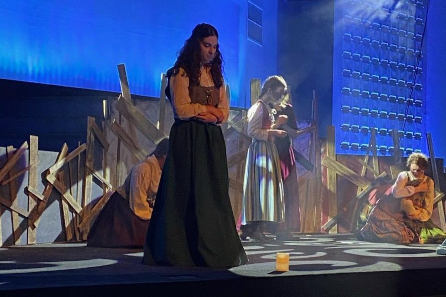 Sophomore Morgan Stoermer performs as part of the ensemble  in Dayspring School of the Arts 2021 production of Les Misérables.  