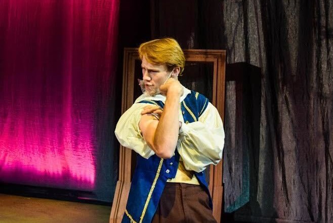 While singing a piece from Into the Woods, where he played the role of Prince Charming, senior Peter Schaper develops his acting and singing skills at Dayspring Arts. Simultaneously, Schaper was offered the opportunity to take classes to further his craft.