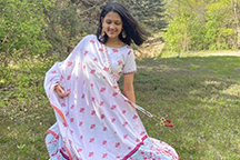 Chelikavada performs her Bollywood Dance style at an outdoor showing. While Chelikavada has been dancing since she was introduced to Bollywood as a little girl, she desires to bring a similar passion  and knowledge about Indian culture to Lafayette in the form of the new dance team.