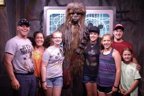 The summer before my freshman year, my family took a trip to Disney World in Orlando, Florida. My dad (far left) and I’s favorite stop was the Star Wars section of Universal Studios, where we met different Star Wars characters, including Chewbacca. 