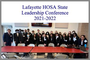 The HOSA team poses together at the State Leadership Conference (SLC). Well versed in healthcare knowledge, 20 HOSA members qualified for the HOSA International Leadership Conference.