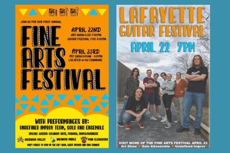 The Fine Arts Festival will be April 22 and April 23. the festival will feature art displays, a Guitar Festival, kids crafts, local artist demos, Solo and Ensemble Acts and an improv show.