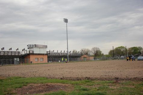 Usually behind the bleachers, the spot where the tennis courts originally were is currently empty because the courts are being renovated. The renovations started on April 20 and are set to finish on July 31.