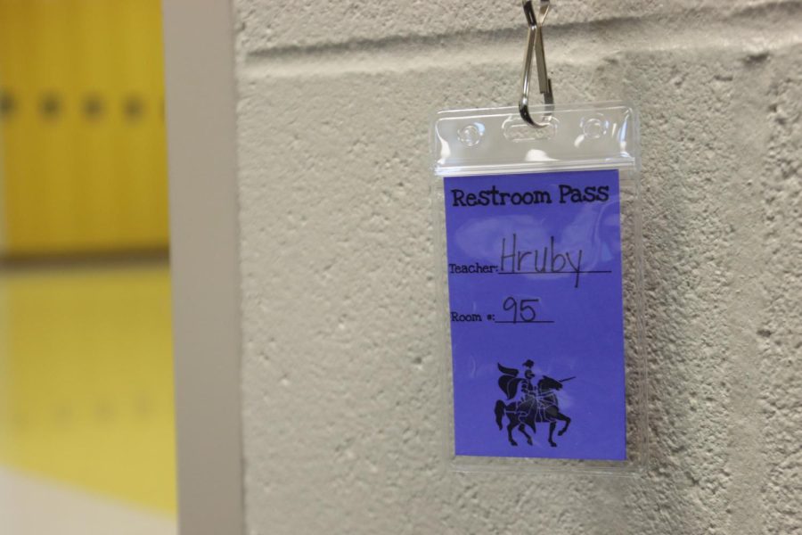 Hall passes at Lafayette are now color-coordinated based on classroom location and the closest corresponding bathroom. The decision was made in response to students roaming the halls after asking to go to the bathroom. 