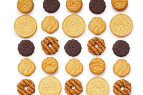 According to girlscouts.org, in the 1950s, when the Girl Scout Cookies began to rise in popularity, there were three different varieties of cookies to choose from: A shortbread cookie, a sandwich cookie and the infamous Thin Mints cookie. The shortbread and sandwich cookies were originally just available in chocolate and vanilla, however, the flavors evolved and by the 1970s, their standard cookies became Thin Mints, Do-si-dos, Trefoils and Samoas which are still around today.