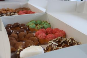 Mochi Donut Factory opened on Sept. 12, 2022, and began selling their treats.  Flavors featured include rocky road, churro, chocolate, pistachio, strawberry and hazelnut. 
