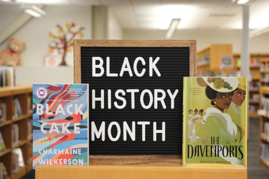 Several+books+written+by+Black+authors+are+being+highlighted+during+February+in+the+Library.+This+year+for+Black+History+Month%2C+various+classes+like+Art+Fundamentals+and+Black+Literature+are+acknowledging+the+importance+of+Black+History+Month+with+class+projects.+