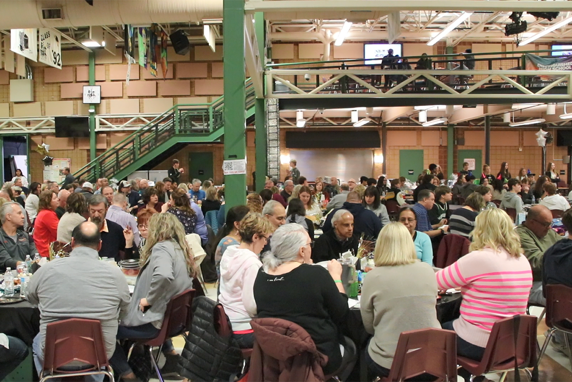 Lafayette Administrators sit at their table at the 2023 Lafayette Trivia Night Fundraiser. There were about 256 people in attendance at the event.