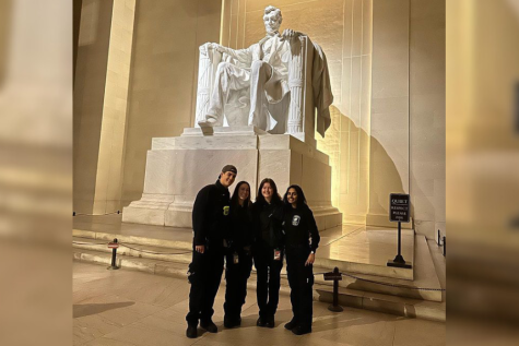 During an overnight shift as an EMT, Class of 2021 grad Rebecca Atteberry and her co-workers visit the Washington Monuments. Atteberry and her co-workers decided to go visit the monuments to celebrate Atteberrys first shift.