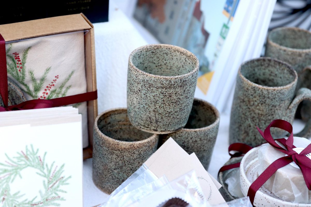 In the middle of Union Studios booth, they display mugs made by Westcott, one of their best selling products. Each product is handmade and unique by different artists.
