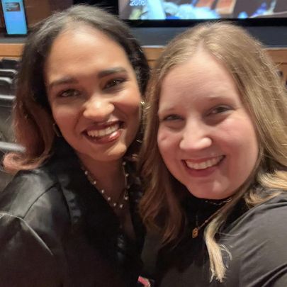 Missouri Girls State program Director Macae Mickens (right) and Dean of Counselors Maya Buckner (left) attend the Girls State documentary premiere at the Sundance Film Festival.