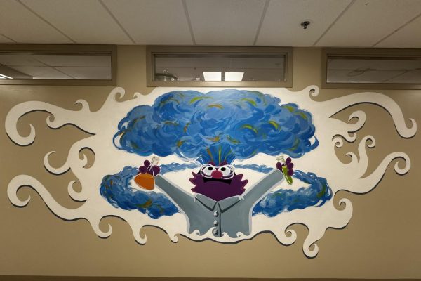 For the first time since the Pandemic, a new mural was painted by the AP Art and Design underclassman. The mural was requested by science teacher Craig Wideman, and painted by art teacher Lauren Sakowski, junior Anna Matheus, and sophomore Michelle Chen. 