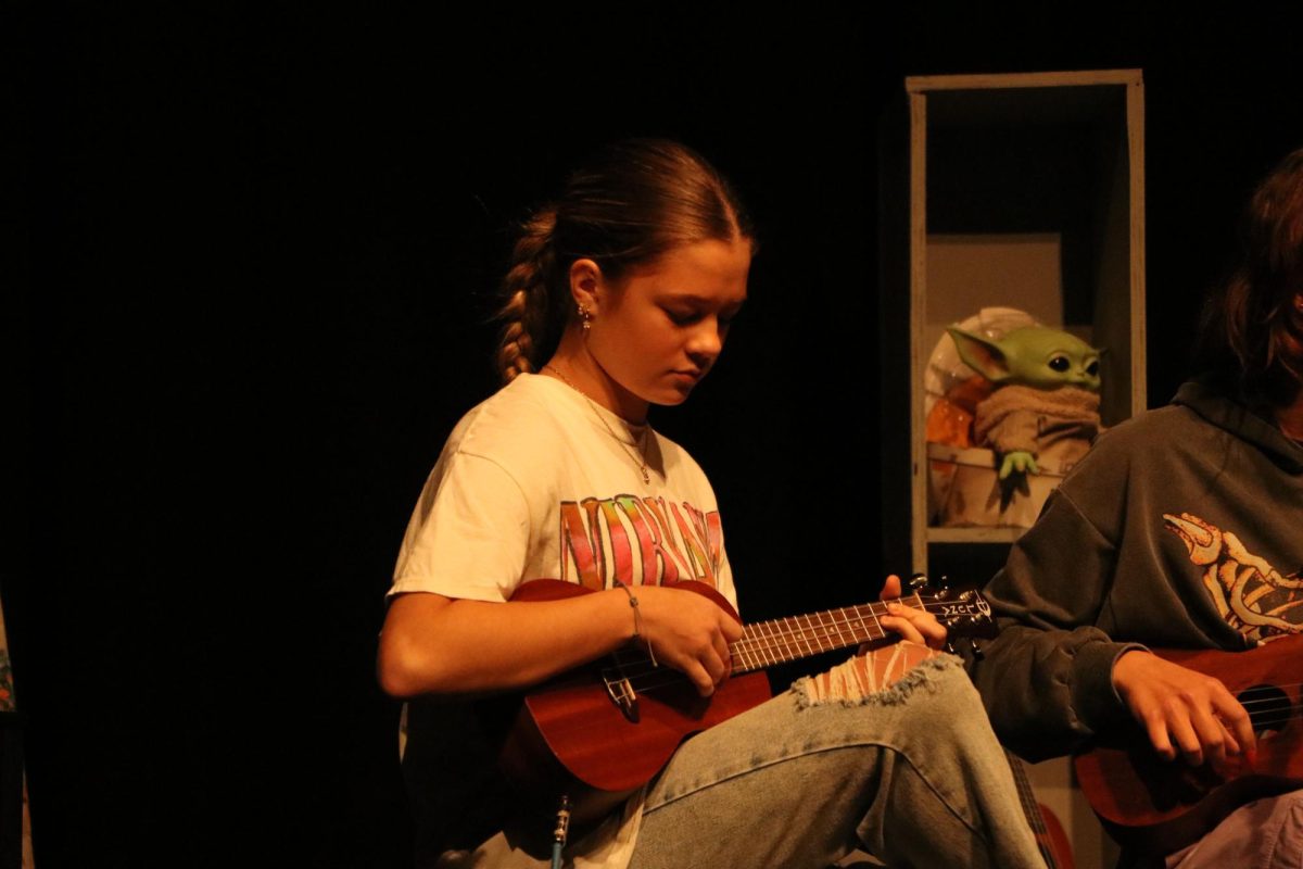 After Tuesday Night Rock Band's opening performance, senior Lydia Werk plays "All My Love" with her group, The Cherry Blossoms.