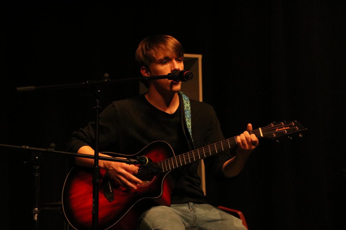 Along with performing with Tuesday Night Rock Band, senior Blake Jaycox performs his original song "Morning Sun," which is one of many originals he has written.