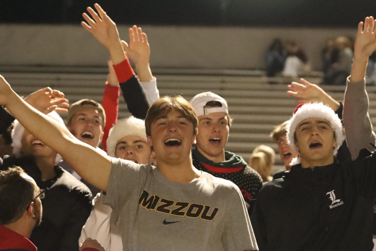 Lafayette fans wave goodbye toward Rockwood Summit stands.