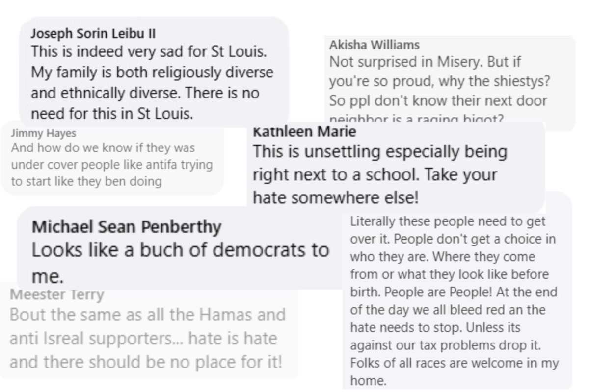 People have mixed reactions on a Facebook reel by Fox2Now in response to the demonstration of the neo-Nazis, Oct. 5.