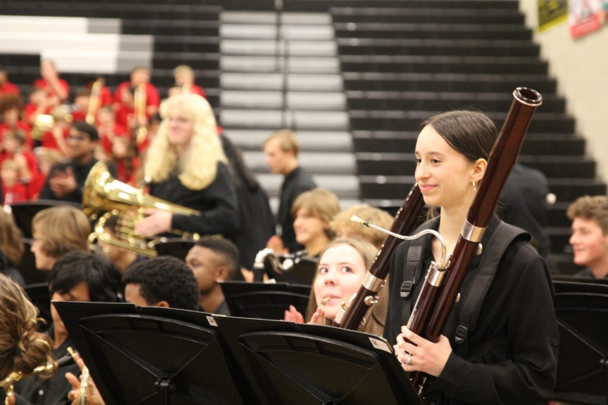 Junior Jaclyn Morton stands for recognition for St. Louis All Suburban Band.