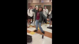 Junior, Zach Diethelm, performs for his peers during his lunch period. He started the concerts because his peers requested him to.