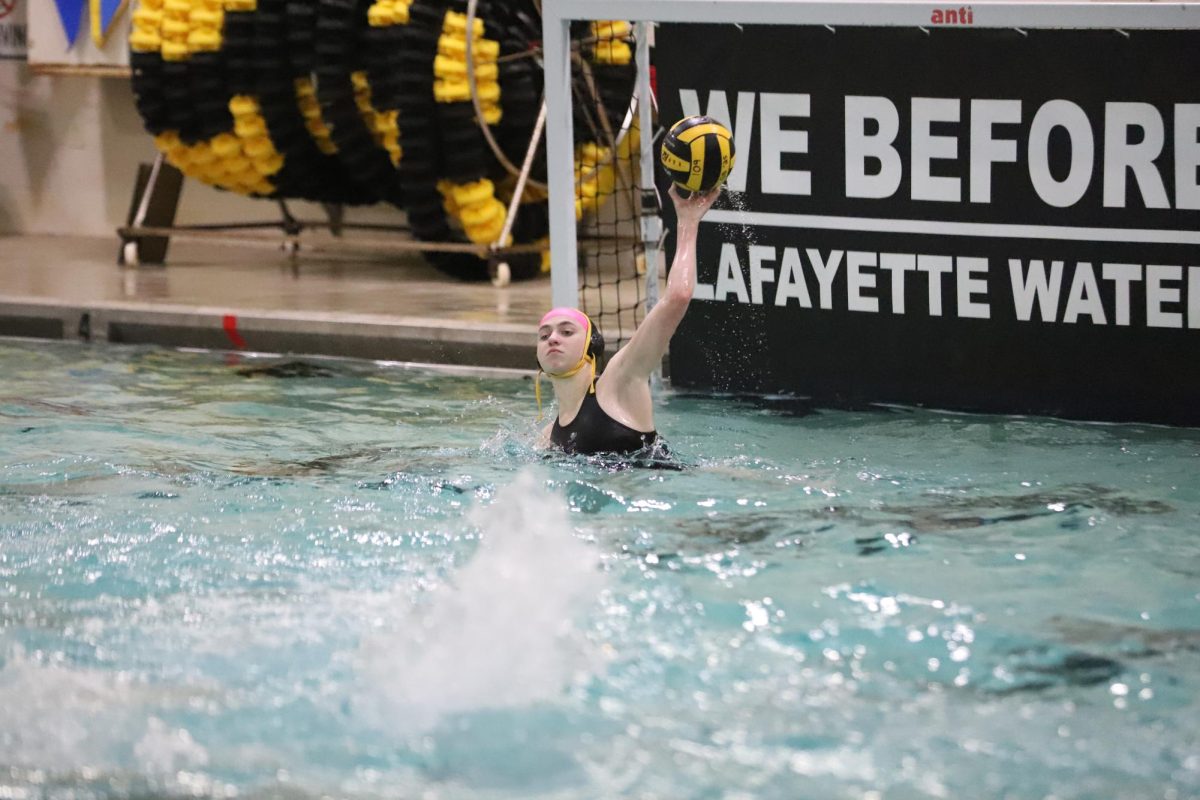 To start an attack, sophomore goalkeeper Sydney Schott launches the ball foreword. Schott made 161 saves this season according to the STL Post Dispatch. 