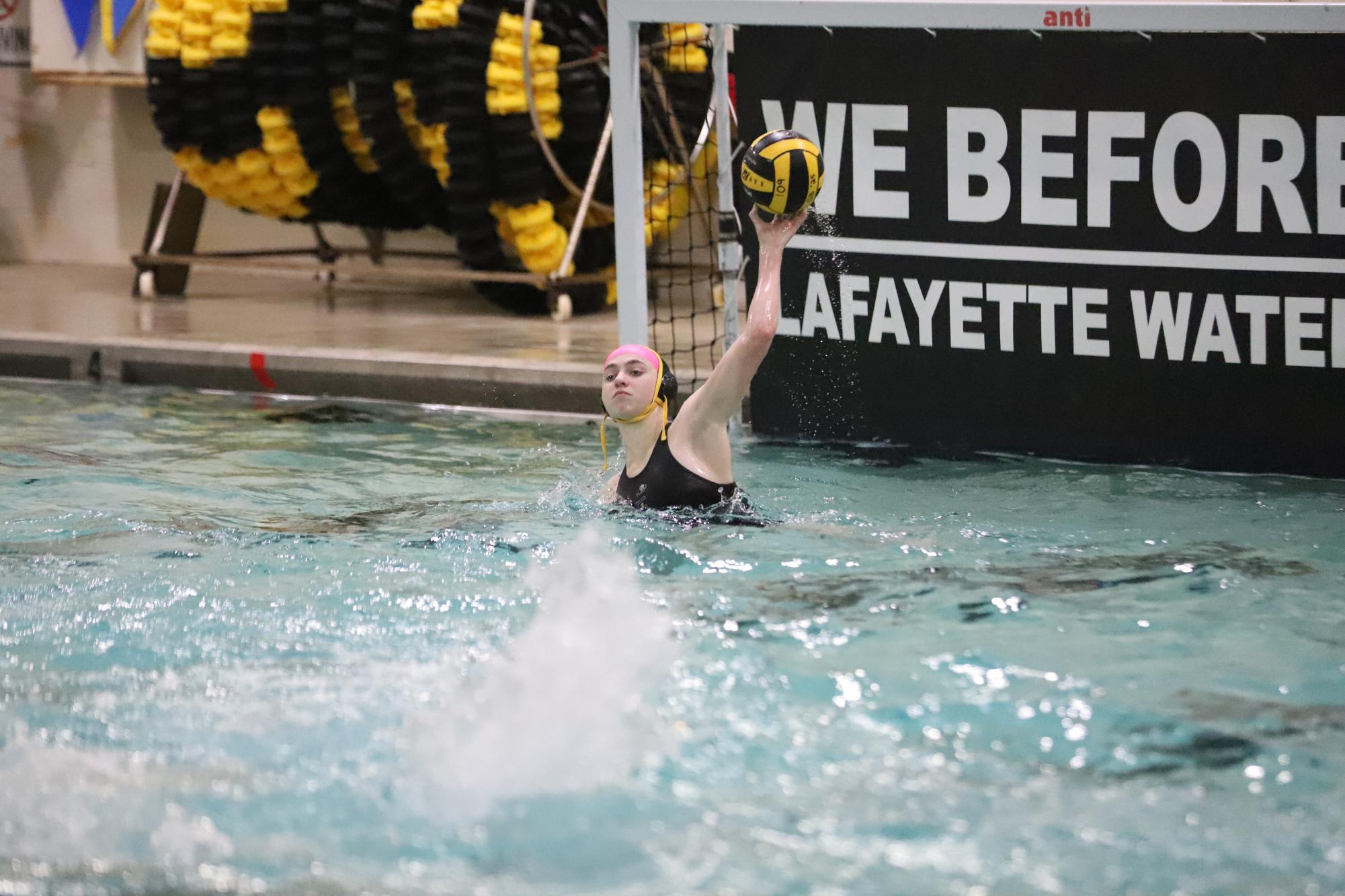 To start an attack, sophomore goalkeeper Sydney Schott launches the ball foreword. Schott made 161 saves this season according to the STL Post Dispatch. 