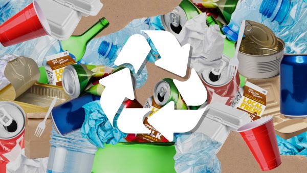Many students at Lafayette are unaware of what can and can't be recycled. Some recyclable items are paper, cardboard, glass bottles and aluminum cans. Graphic made with Canva by Darby Morel.