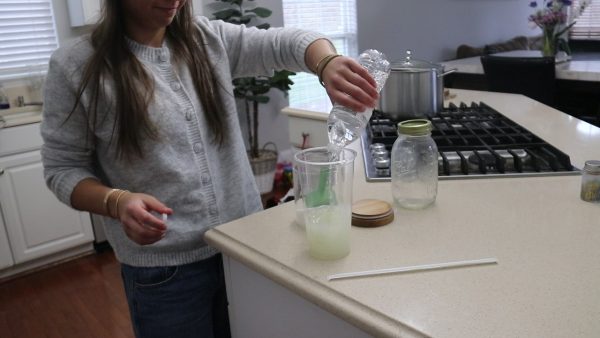 Viktoriia Goncharenko creates a lemonade for her family's business.